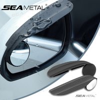 SEAMETAL Carbon Fiber Textured Car Rearview Mirrors Clip Design Rain Eyebrow Blind Spot Mirror Reflective Mirror And Rain Cover