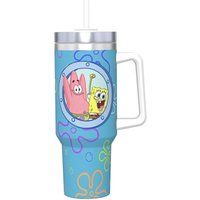 SpongeBob Cartoon Insulated Tumbler with Straws Lid Patrick Star Vacuum Coffee Mugs Office Home Hot Cold Drinks Cup, 40oz
