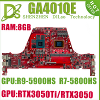 KEFU GA401QE Laptop Motherboard For ROG Zephyrus G14 GA401QC GA401QH Mainboard R7-5800H R9-5900HS RTX3050/3050Ti/GTX1650 8GB-RAM