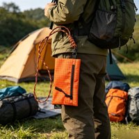 1PCS Waterproof Lightweight Card Bag, Detachable Paracord Lanyard Coin Purse, Wear Resistant Hiking Camping Passport Storage Bag
