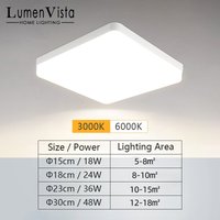 Square Energy-saving LED Ceiling Light Highlight 48W 36W 24W 18W 85-265V Living Room Bedroom Bathroom Balcony Home Ceiling Lamp
