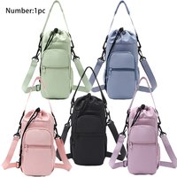 Polyester Waterproof Water Bottle Bag Multifunctional Thermal Flask Phone Pouch Outdoor Cycling Sports Lightweight Compact