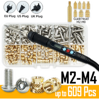 609p Brass Insert Nut Screw Digital Display Soldering Iron Tip Heat Set Insert Tool Embedded Copper Nut Bolt Kit for 3d Printing