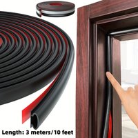 3 meters/10 feet self-adhesive rubber door and window sound insulation sealing strip, D-shaped sound insulation sealing strip
