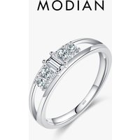 MODIAN Double Layer Lines CZ Ring Pure 925 Sterling Silver Fashion Party Zircon Female Finger Ring For Women Fine Jewelry