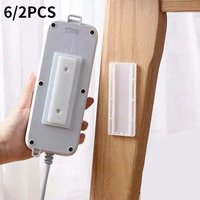 2/6PCS Self-Adhesive No Drill Wall Mount Power Strip Fixer Socket Router Organizer Bracket
