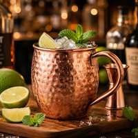 1Pc Pure Copper Mug 500ml Solid Metal Coffee Cup 17oz Cocktail Beer Milk Drinking Mug for Bar Kitchen Party Beverage Use