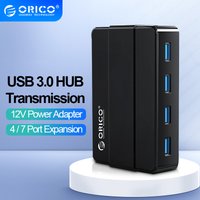 ORICO 4 7 Ports USB 3.0 High Speed Hub mit 12V Netzteil USB Splitter OTG Adapter für Desktop Laptop Computer Zubehör