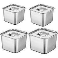 Stainless Steel Hotel Pan with Lids Multipurpose Deep Food Container Spices Box for BBQ Restaurant Food Catering Hotel Outdoor