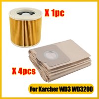 Replacement Dust Bag Hepa Filter For Karcher WD3 Premium WD3200 WD 3300 MV3 Accessories A2004 A2054 Vacuum Cleaner Spare Parts