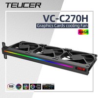 Teucer ARGB GPU Video Card Cooler Radiator Kit PCI Graphics Card Companion 90mm 3 Fans 12V 3 PIN Plug 9015 1800RPM Cooling Fan
