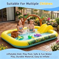 Inflatable Swimming Pool for Children's Play Center, Equipped with Slides and Interactive Toys, Thickened PVC Inflatable Pool