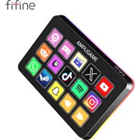 FIFINE Stream Controller with 15 Macro Keys,Streaming Deck with Trigger Actions in App Software OBS/Twitch/YouTube,for Mac&PC-D6