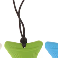 Baby Shark Tooth Shape Teether Silicone Chew Necklace For Autism Biting Chewing Baby Care BPA Free Beads
