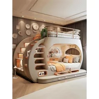Teenagers Whole House Custom Furniture Tree House under the Bed Bunk Bed High and Low Personality Bed with Light Effect