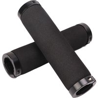 1 Pair Ergonomic Bike Handle Grips Non Slip Sponge+Aluminum Alloy Double Lock on Bike Handle Grip Black Shock-Absorbing