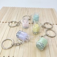 Car Backpack Keyring Bag Pendant Bubble Tea Keychain KawaiiMini Cup Pendants with Keychain Rings Milk Tea Cup Key Chain