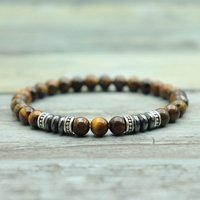 Simple Natural Stone Bracelet Men 6mm Amazon Sodalite Turquoises Tiger Eyes Hematite Beaded Bangles Meditation Charm Homme Joias