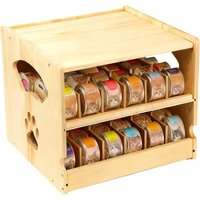 Stackable Pet Can Storage Rack, 2-Tier Cat Food Can Organizer with Paw Print for Pantry & Cabinet