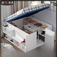 tatami storage bed multi-functional wardrobe bed high box storage bed small apartment