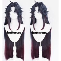 Game Honkai Star Rail Blade Cosplay Wig Long Dark Blue Gradient Dark Red Heat Resistant Hair Synthetic Cosplay Wig + Wig Cap