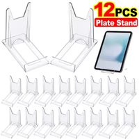 Transparent Display Plate Stand Clear Acrylic Display Stands Small Adjustable Book Purse Badge Shell Wedding Card Holder Tablet