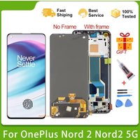 6.43" Super Amoeld For OnePlus Nord 2 5G Nord2 LCD Screen Display+Touch Panel Digitizer For OnePlus Nord CE 5G Frame EB2101 TEST