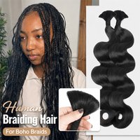Body Wave Human Braiding Hair for Boho Braids 24 26 28 30 inch 3/4Bundles No Weft Virgin Human Hair Bulk Human Hair for Braiding