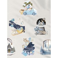 AliExpress NONE 50PCS Exquisite Winter Watercolor Stickers Harajuku Stationery Creation Laptop Phone Aesthetic Bicycle Luggage Notebook Sticker