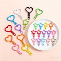 10/20/50pcs Candy Color Snap Hook Star Heart Keychain Lobster Clasp Hooks Key Ring Key Chain For DIY Jewelry Making Accessories