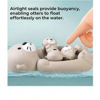 Sensory Squeeze Bath Toys - Cute Floating Sea Otter Family, Soft Relaxing Squishy Toys for Kids, Encourages Fine Motor Skills