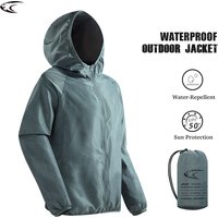 LNGXO Men's Women's Waterproof Hiking Jacket Quick Dry Sun Protection Windbreaker Camping Hunting Climbing Outdoor Rain Coat