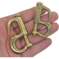 solid brass Good luck mirror polished Large sweden pull lock carabiner hook quick release nautical leather craft DIY keychain