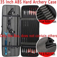 35 Inch Recurve Bow Case ABS Hard Archery Case Waterproof Protective Foam Takedown Storage Box Hunting Shooting Sports Outdoor