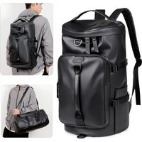 Gym Travel Backpack Versatile PU Leather Bag for Men & Women Casual Outdoor Sports Shoulder Bags Fitness Weekender Duffel