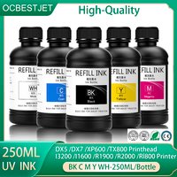 250ml UV Ink For Epson DX5 DX7 i3200 XP600 Printhead 1390 L805 L800 R330 UV Curable Ink For Epson All Modified Flatbed Printer
