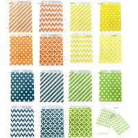 50 stücke 5x7 Zoll Papiertüte vier blättriges Kleeblatt Tupfen gewellte Kraft papiertüte gemischte Kekse Süßigkeiten Geschenk verpackungs tasche für W