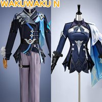 EN STOCK Costume de cosplay Aether Lumine Traveler du jeu Genshin Impact【S-3XL】WakuWaku-N Aether Traveler Lumine Snezhnaya Grande Taille