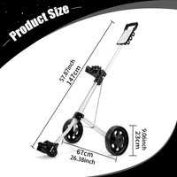 Golf Trolley Cart Foldable Lightweight Storage Organizer Adjustable Handle Caddy for Push Pull Golf Bag on Course