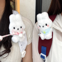 Super cute new Miffy baby doll with bib decoration, high appearance Velcro backpack, shoulder strap gift