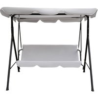 3 Seater UV-Resistant Padded Swing Chair, Heavy-Duty Outdoor Patio Garden Beach Swing Bench (White)