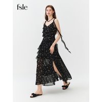 FSLE Summer Women Floral Print Ruffle Tiered Maxi Dress Adjustable Spaghetti Strap A-Line Long Dress Coquette Romantic Style