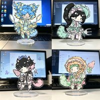 VALORANT Standing Anime KeyChain Sage Clove Neon Skye Men Key Chain for Women Cartoon Art Figure Acrylic Keyring Pendant Gifts