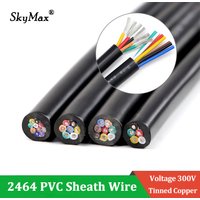 Black 2464 PVC Sheath Wire 30 28 26 24 22 20 18AWG DIY Channel Audio Signal Control Tinned Copper Cable 2 3 4 5 6 7 8 9 10 Cores