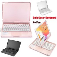 For iPad 10.2inch Case with Bluetooth Keyboard Pen Slot RGB Backlight Rotatable Foldable Stand for iPad 9th 8th 7th Gen
