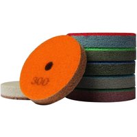 8PCS 3" 4" Sponge Fiber Polishing Pad 150-10000 Grit Polishing Cleaning for Tile Stone Marble Concrete Ceramics Glass