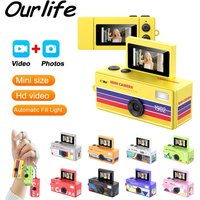 Ourlife Digitalkamera 180 ° Flip-Screen Selfie-Schlüsselanhänger-Kamera Retro Unterstützt Speicherkarte HD Sehr Kleine Videokamera Videorekorder