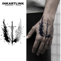 The sword temporary tattoo sticker, waterproof magic tattoo, lasts to 15 days fake tattoo, semi permanent tattoo