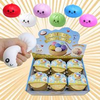 Colorful Simulated Dumpling Stress Balls Relaxing Relieve Anxiety Antistress Reusable High Rebound Squeeze Reliever Toy Gift