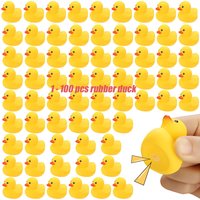 1-100pc Mini Rubber Ducks Set in Bulk Float Squeak Tiny Ducks Rubber Duck Toy for Kids Party Birthday Supplies